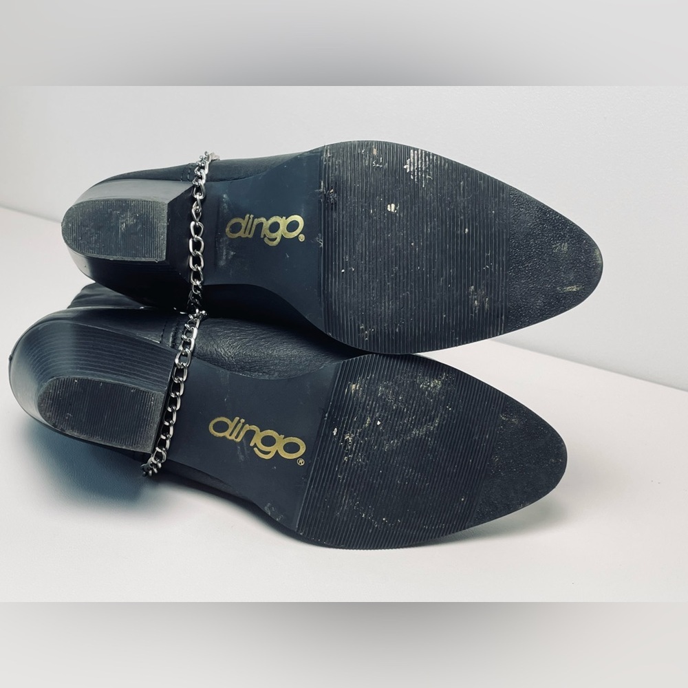 Dingo Black Leather Western Boots Women sz 10M Silver Bling  Y2K Cowboy - Picture 9 of 11